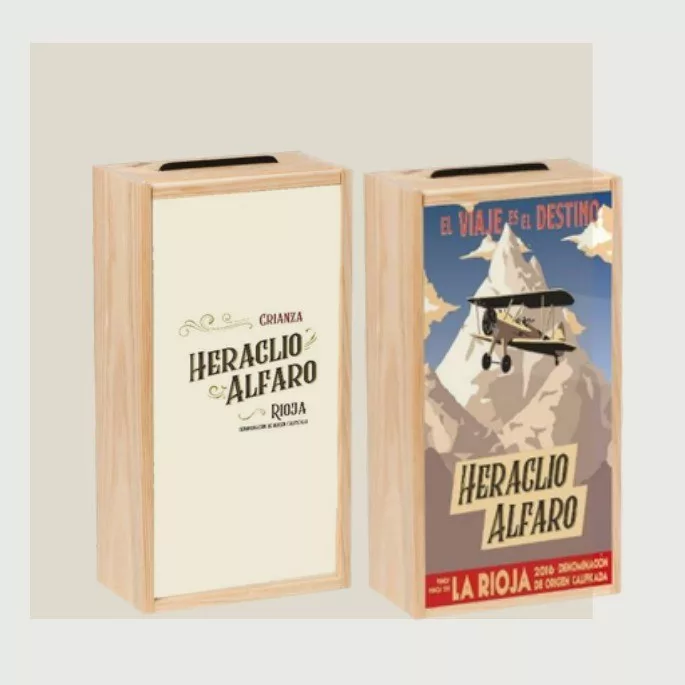 Heraclio Alfaro Finca Estarijo - Caja de madera 3 botellas de 75 cl