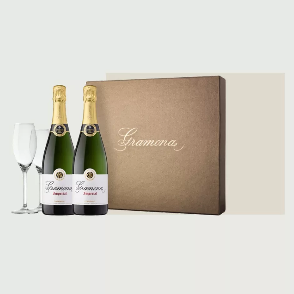 Gramona Imperial - Estuche dorado + 2 copas 2 botellas de 75 cl